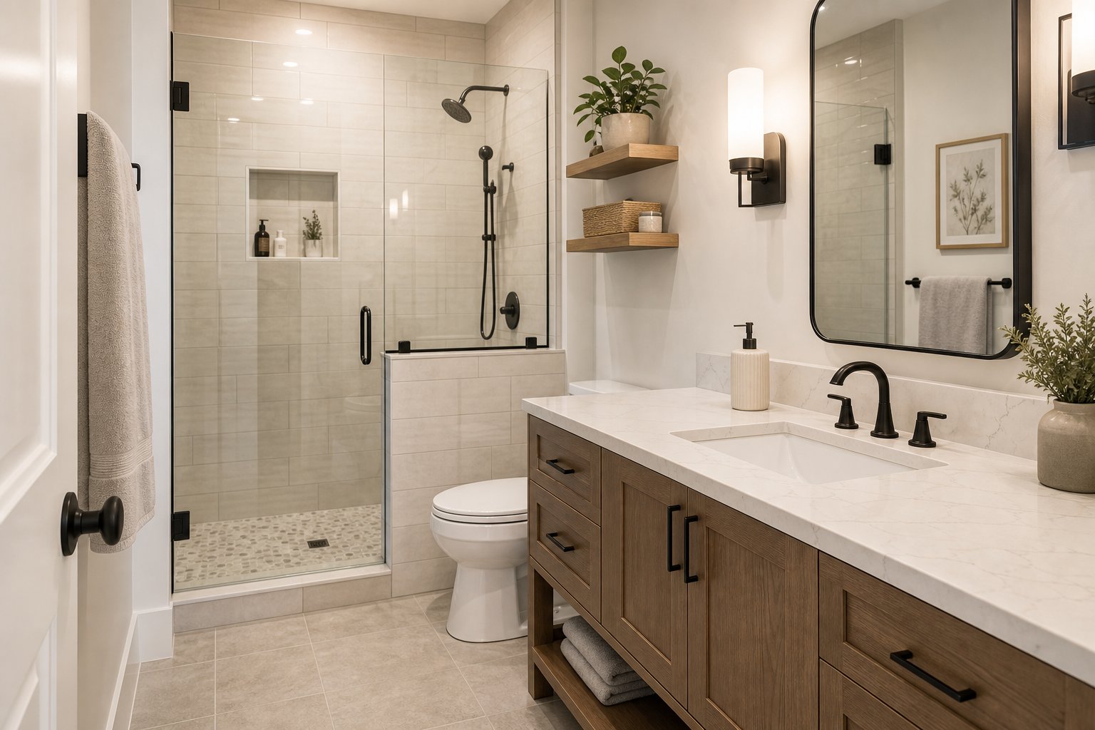 Finished bathroom remodel project