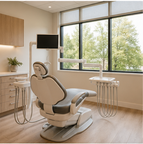 Bright contemporary dental treatment room
