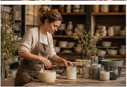 Artisan making pottery