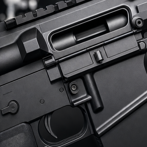 Detail of a modern rifle receiver