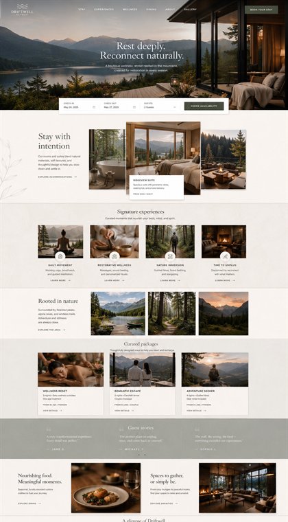 Destination rental concept mobile layout
