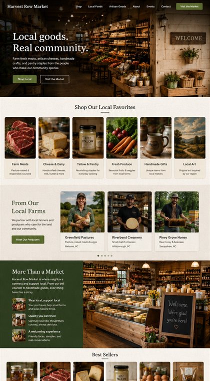 Local market demo mobile layout