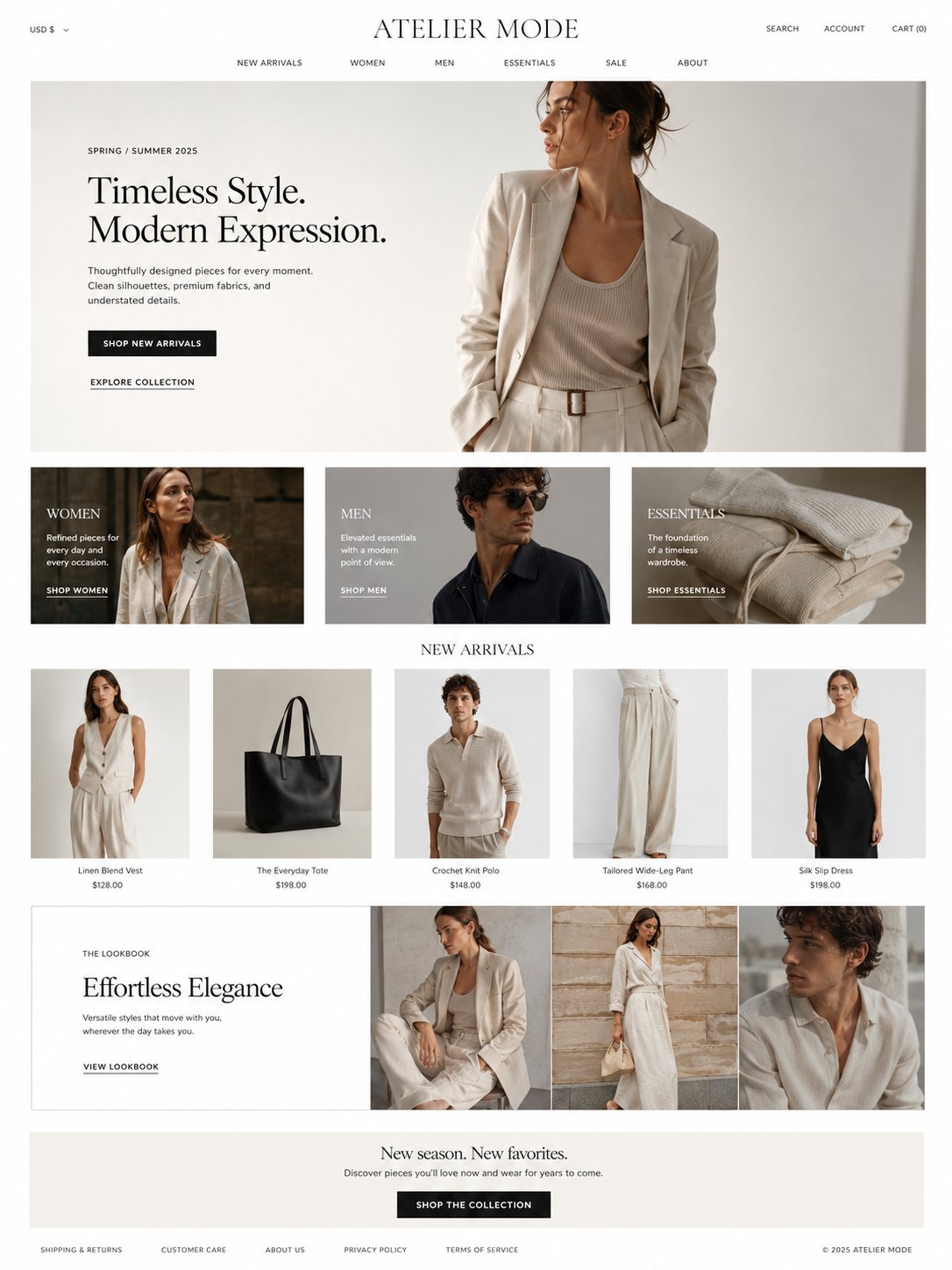 Fashion retail website concept