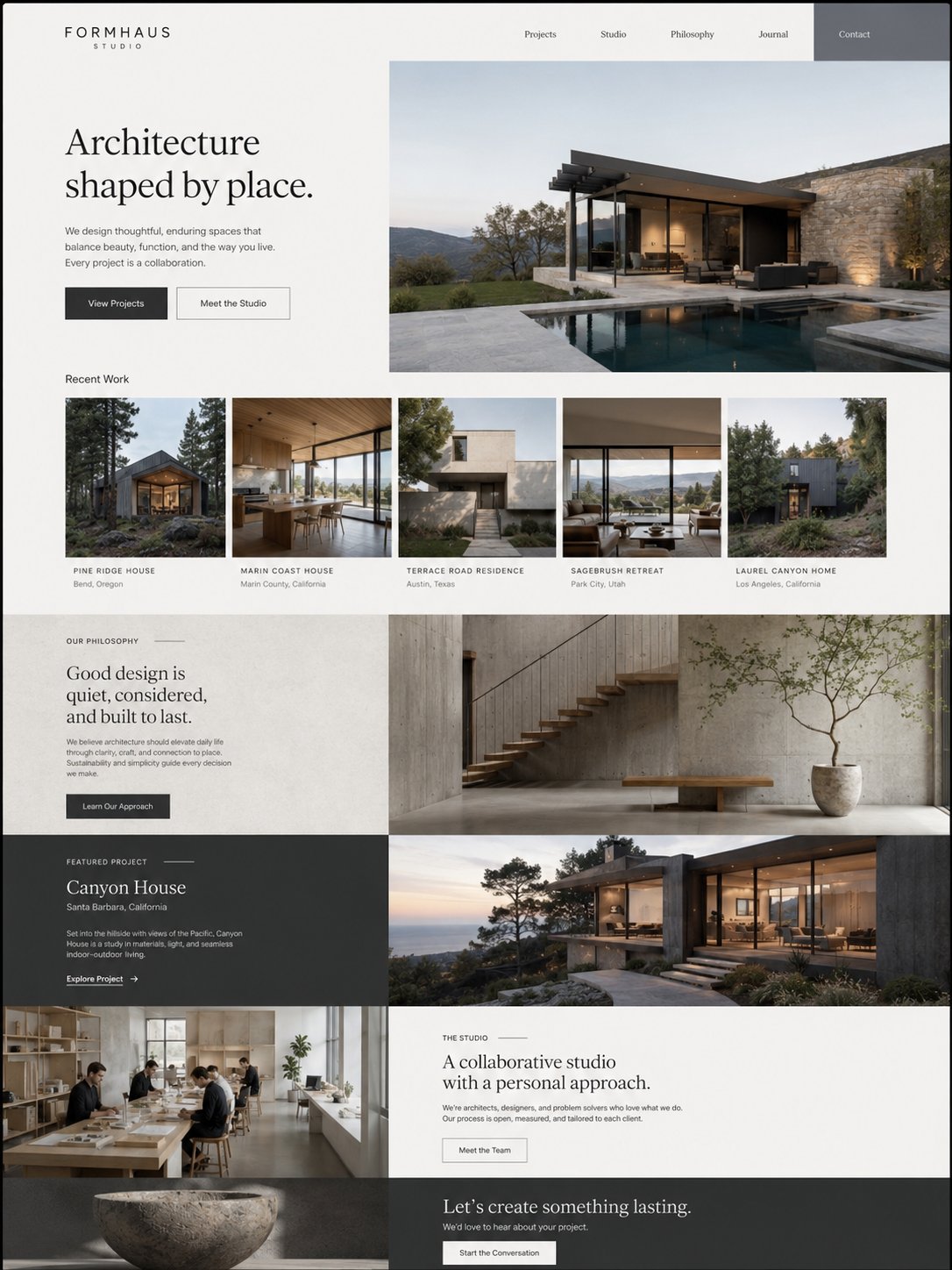 Architecture studio website concept