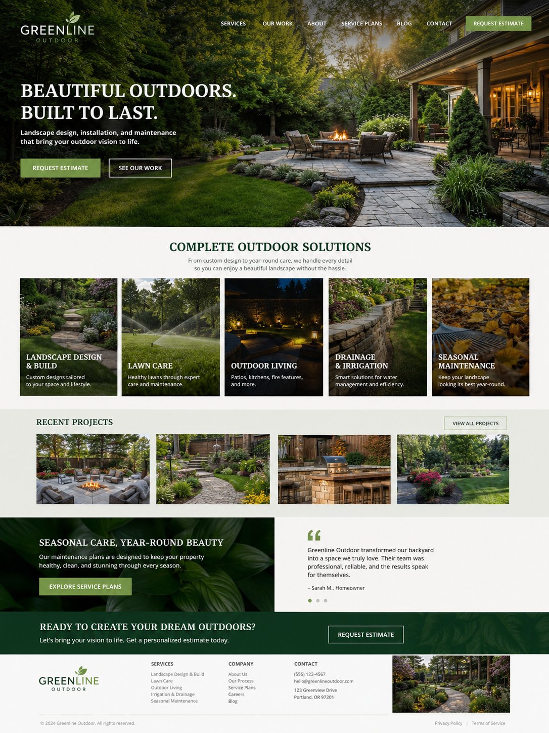 Landscaping service website concept