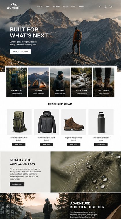 Outdoor store concept mobile layout